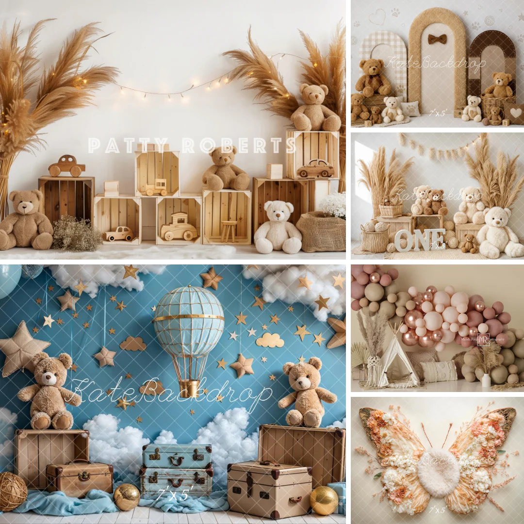 ⚡On Sale - Kate Birthday Balloons Bears Combination Backdrop