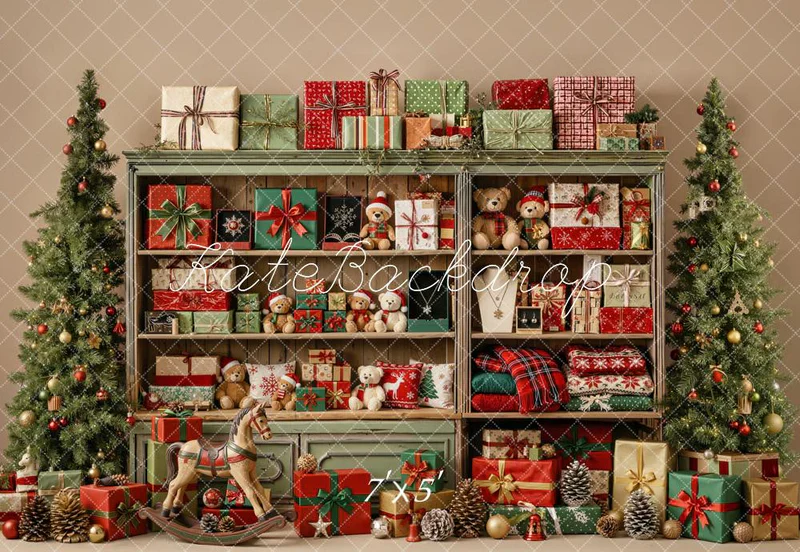 ⚡On Sale - Kate Christmas Fireplace Garland Gifts Combination Backdrop - Image 3