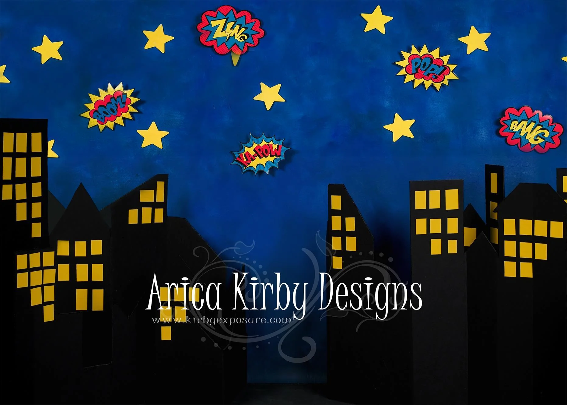 Kate Boom Super Hero Backdrop Designed by Arica Kirby
