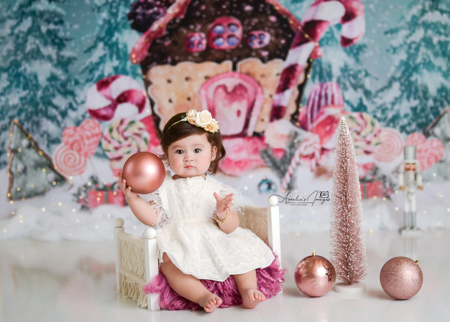 Kate Christmas Sugars Gingerbread Hot Cocoa Backdrop for Photography