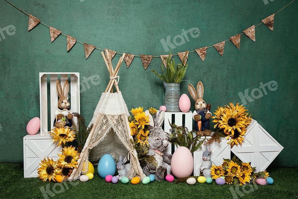Kate Easter Tent Egg Bunny Green Backdrop Designed by Emetselch - Image 2
