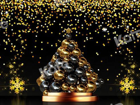 Kate Gold&Black Christmas Tree Party Backdrop Designed by Chain Photography