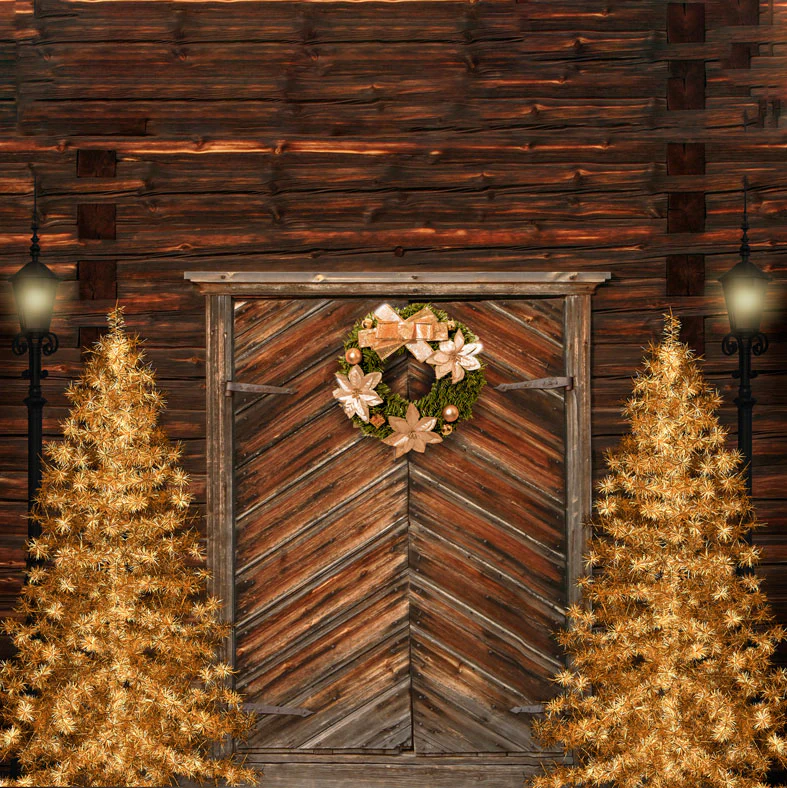 Kate Gold Christmas Trees Door Backdrop Designed by Chain Photography - Image 2
