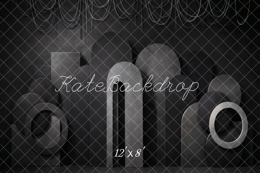 Kate Abstract Shapes Chains Dark Fleece Backdrop Designed by Vertigo Productions - Image 4