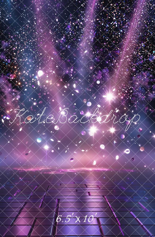 Kate Abstract Sparkle Light Rays Purple Fleece Backdrop Designed by Chain Photography - Image 2