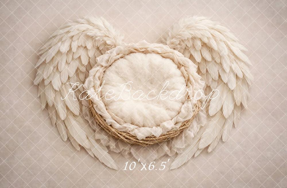Kate Angel Wings Basket Neutral Fleece Backdrop Designed by Vertigo Productions - Image 2