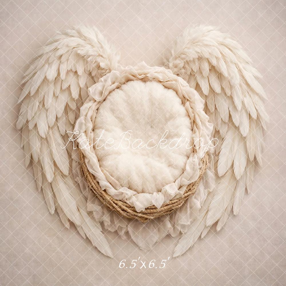 Kate Angel Wings Fluffy Nest Beige Backdrop Designed by Vertigo Productions - Image 2