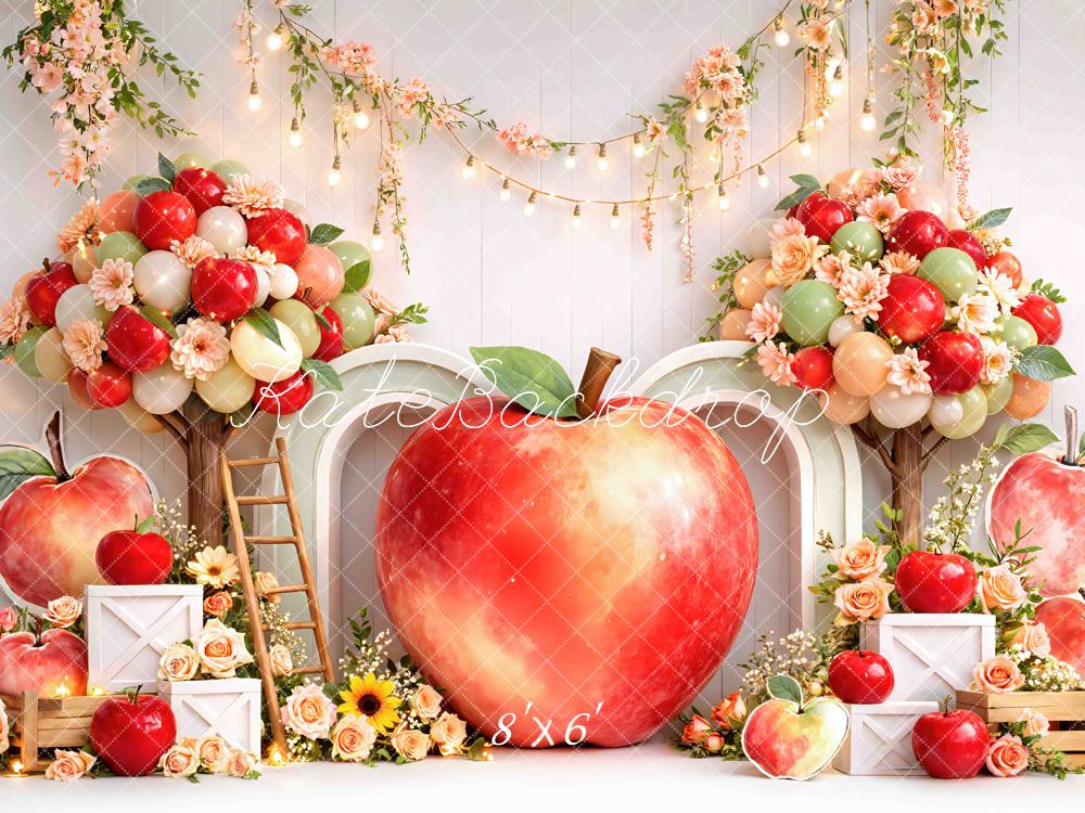 Kate Apple Peach Balloons Flowers Backdrop Designed by Mini MakeBelieve - Image 3