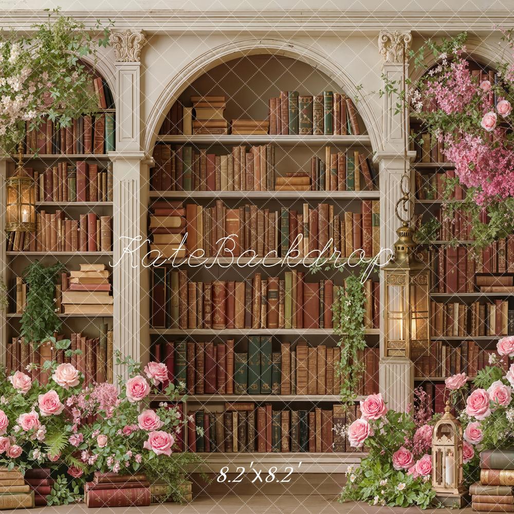 Kate Arched Bookshelf Vintage Lanterns Backdrop Designed by Emetselch - Image 5