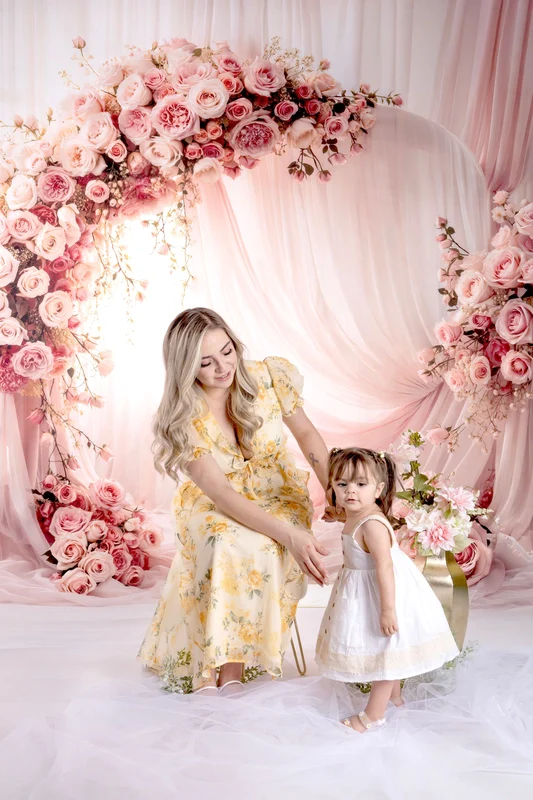 Kate Spring Pink Roses Arch Curtains Backdrop Designed by Emetselch - Image 6