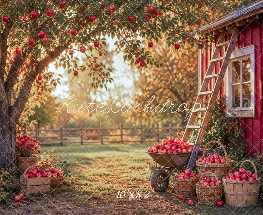 Kate Autumn Apple Tree Baskets Ladder Backdrop Designed by Emetselch - Image 6