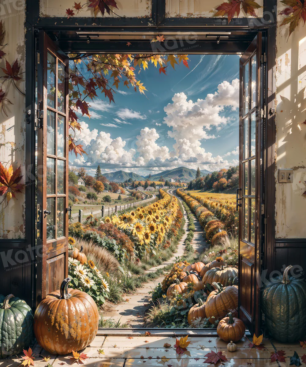 Kate Autumn Farm Sunflower Field Backdrop for Photography - Image 3