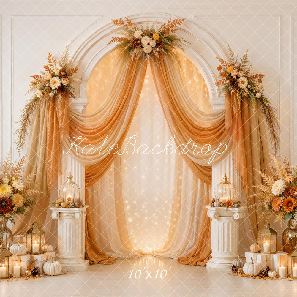 Kate Autumn Floral Arch Candles Backdrop Designed by Emetselch - Image 7