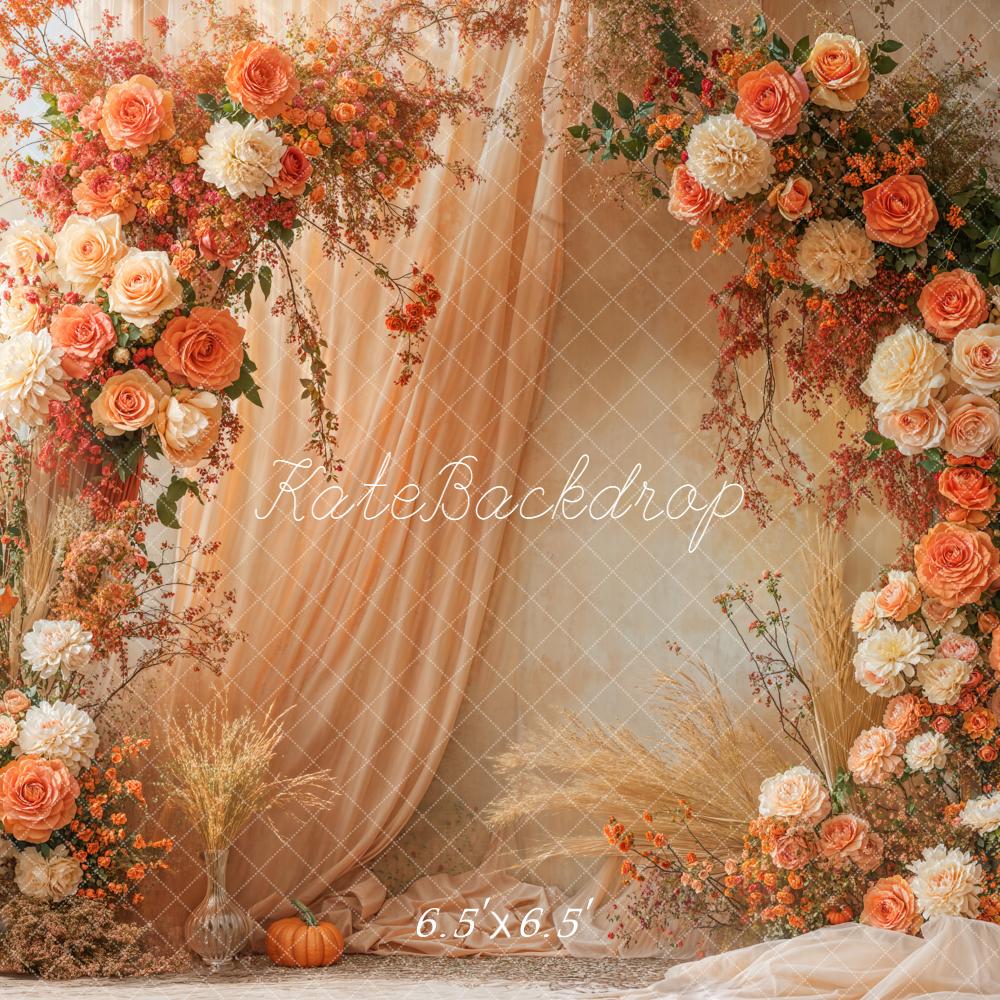 Kate Autumn Flower Arch Orange Backdrop Designed by Emetselch - Image 3