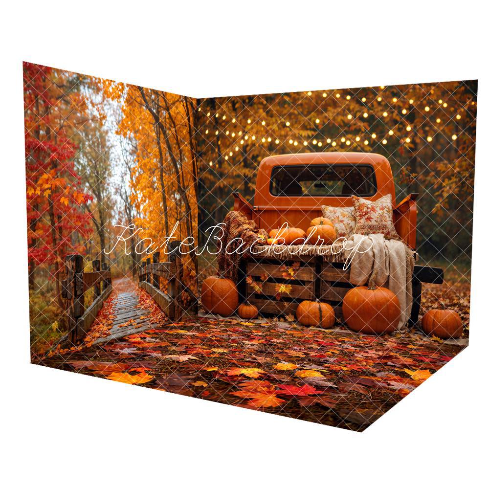 Kate Autumn Forest Maple Dark Brown Wooden Bridge Room Set - Image 2