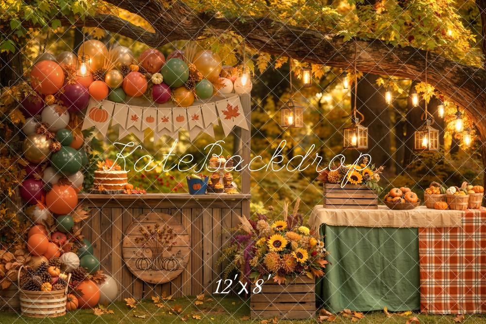 Kate Autumn Harvest Balloons Pumpkins Lanterns Backdrop Designed by Emetselch - Image 8