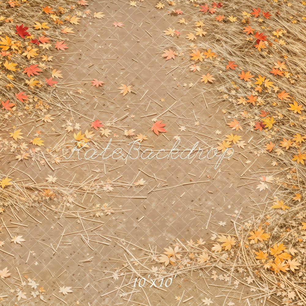 Kate Autumn Leaves Straw Texture Backdrop Designed by Emetselch - Image 7