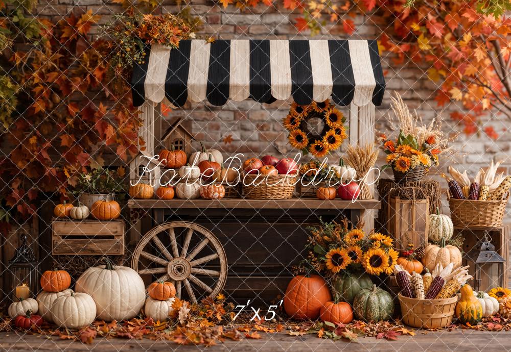 Kate Autumn Market Pumpkins Sunflowers Backdrop Designed by Emetselch