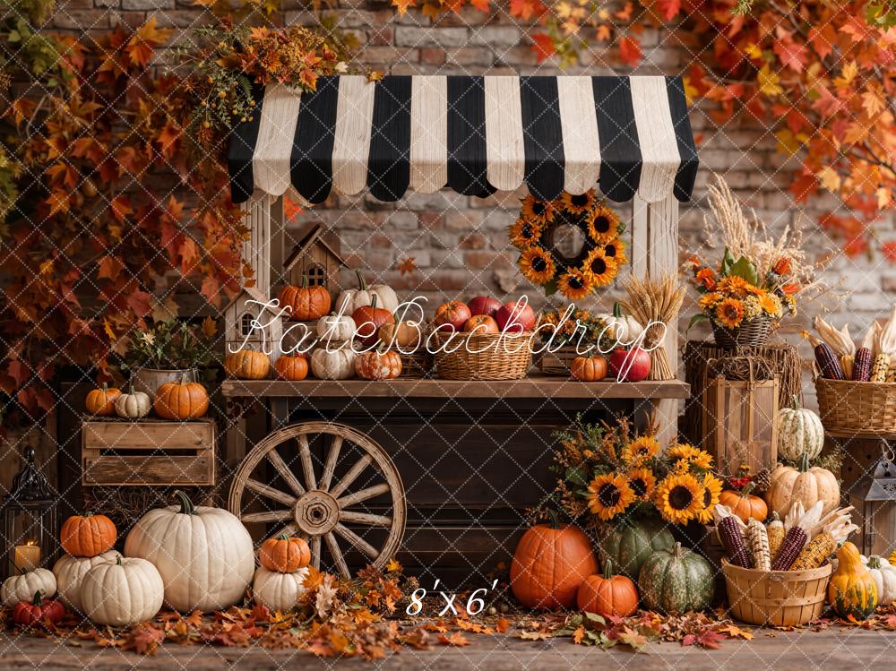 Kate Autumn Market Pumpkins Sunflowers Backdrop Designed by Emetselch - Image 3