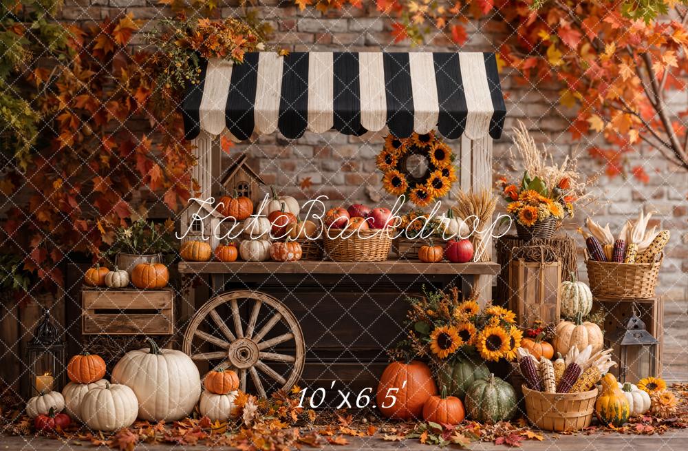 Kate Autumn Market Pumpkins Sunflowers Backdrop Designed by Emetselch - Image 4