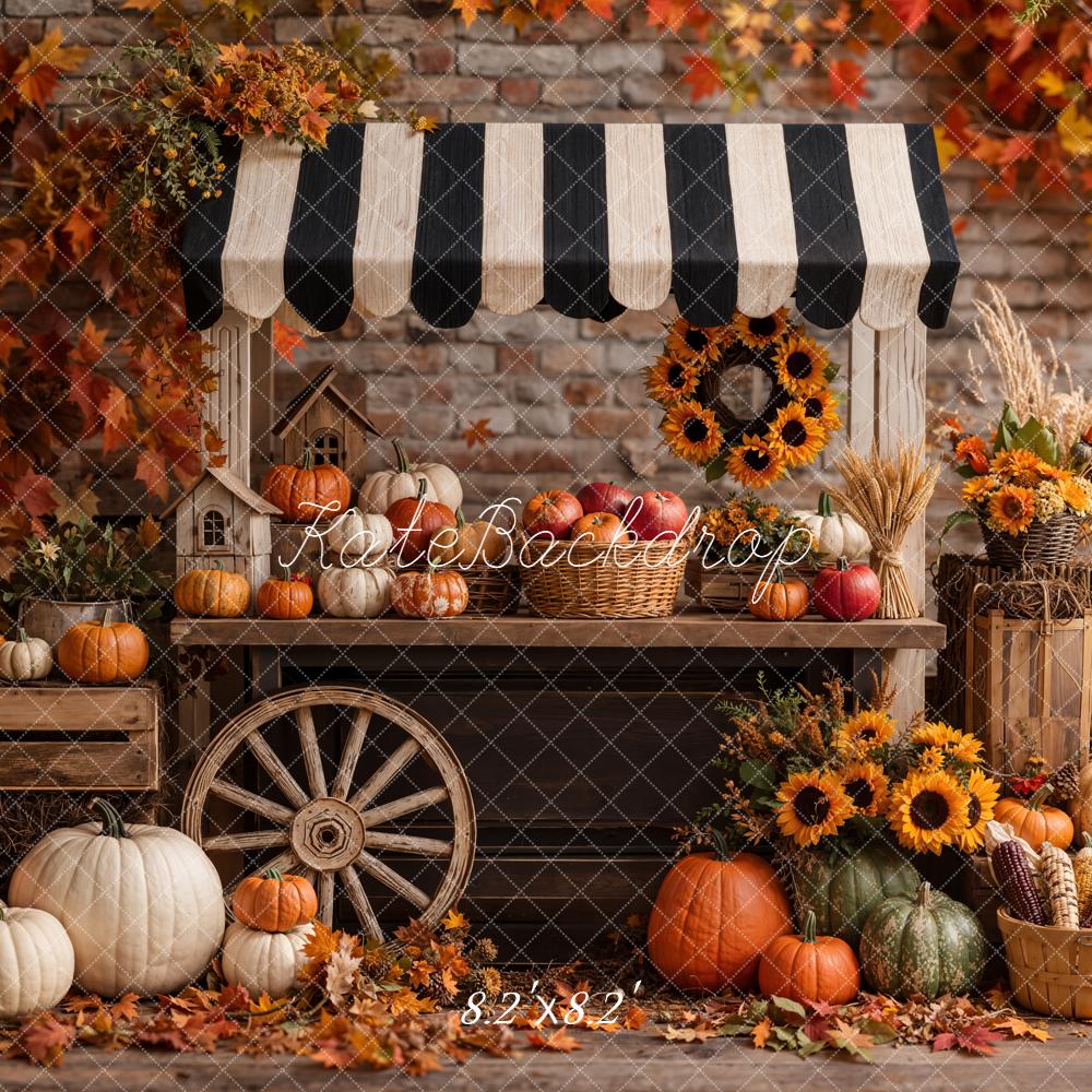 Kate Autumn Market Pumpkins Sunflowers Backdrop Designed by Emetselch - Image 5