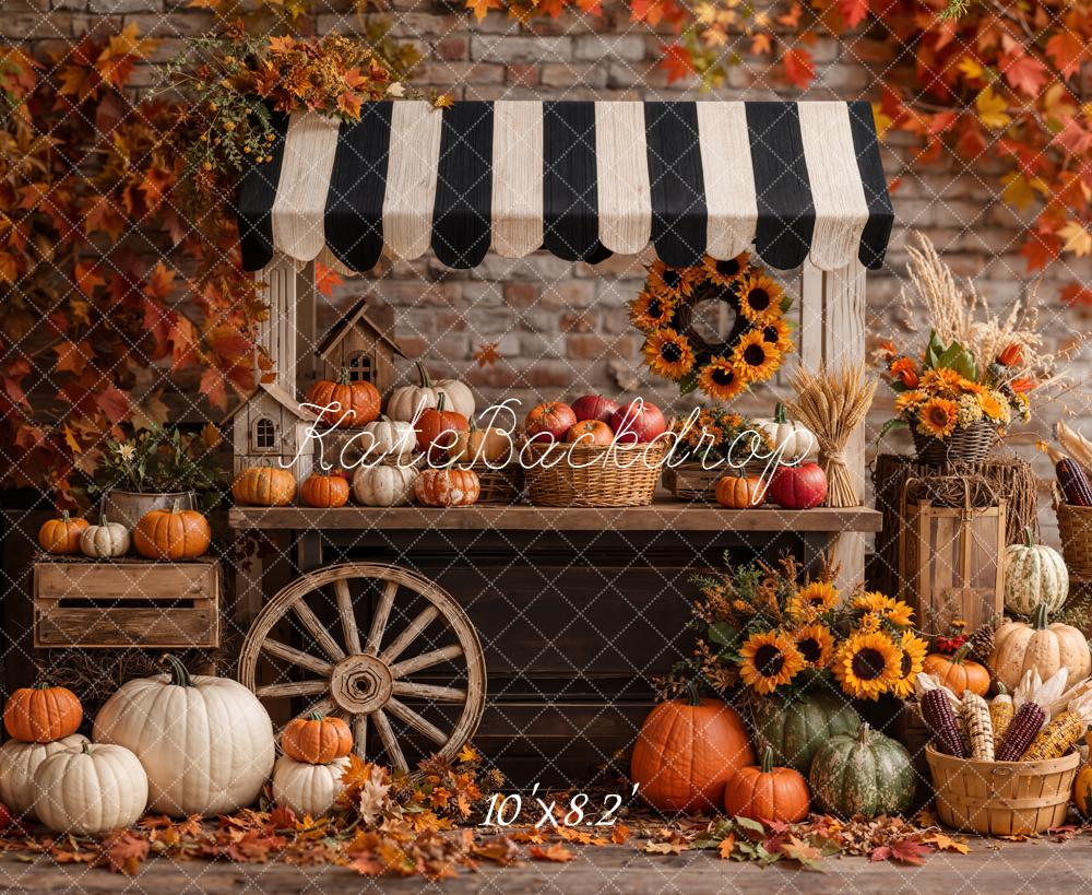 Kate Autumn Market Pumpkins Sunflowers Backdrop Designed by Emetselch - Image 6