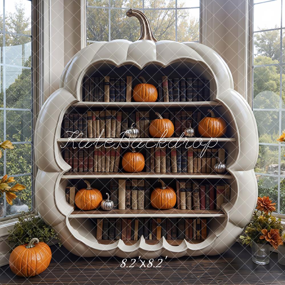 Kate Autumn Pumpkin Bookshelf Pumpkins Backdrop Designed by Mini MakeBelieve - Image 5