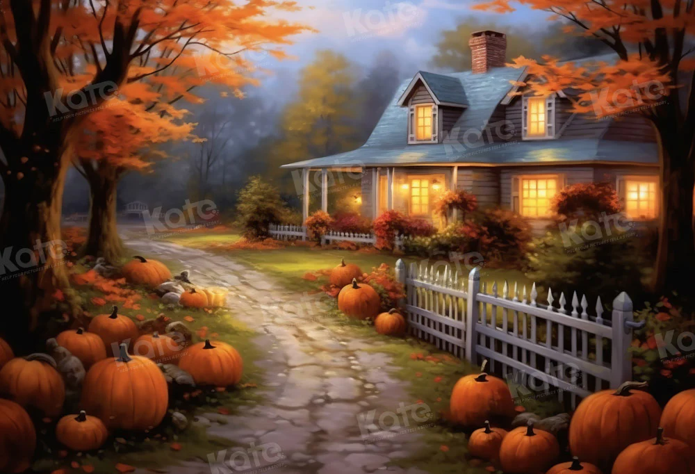 Kate Autumn Pumpkin Path Backdrop Designed by Chain Photography