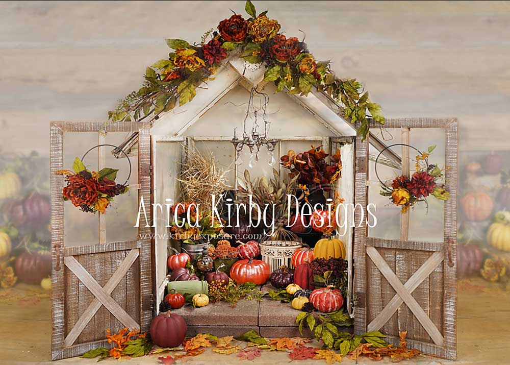 Kate Autumn Pumpkins Greenhouse Backdrop designed by Arica Kirby - Image 2