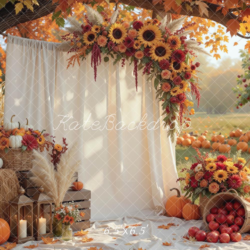 Kate Autumn Pumpkins Sunflowers Backdrop Designed by Mini MakeBelieve - Image 2