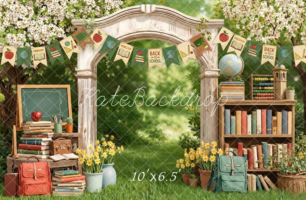 Kate Back to School Arch Books Fleece Backdrop Designed by Emetselch - Image 2