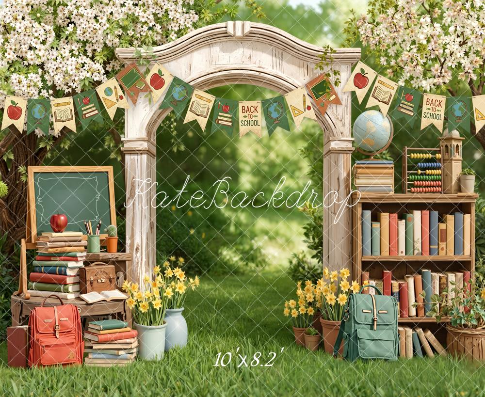 Kate Back to School Arch Books Fleece Backdrop Designed by Emetselch - Image 3