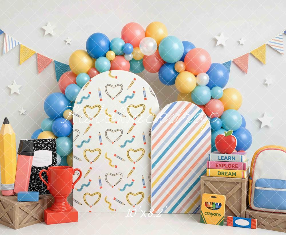 Kate Back To School Balloons Pencil Books Backdrop Designed by Mini MakeBelieve - Image 6