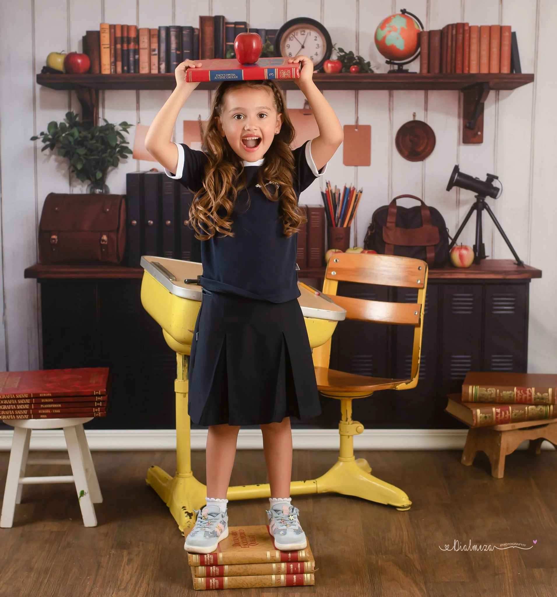 Kate Back to School Black Bookshelf Backdrop Designed by Emetselch