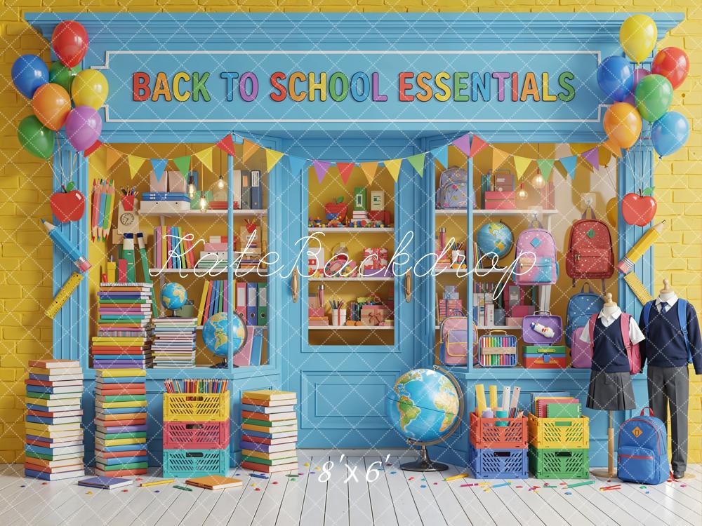 Kate Back To School Shop Books Balloons Uniforms Fleece Backdrop Designed by Emetselch