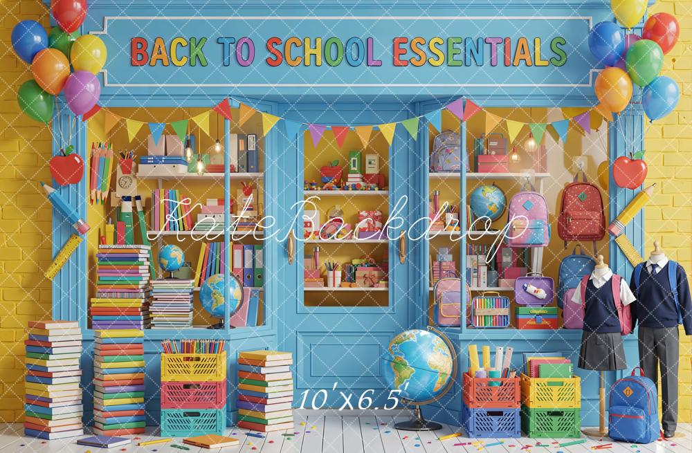Kate Back To School Shop Books Balloons Uniforms Fleece Backdrop Designed by Emetselch - Image 2