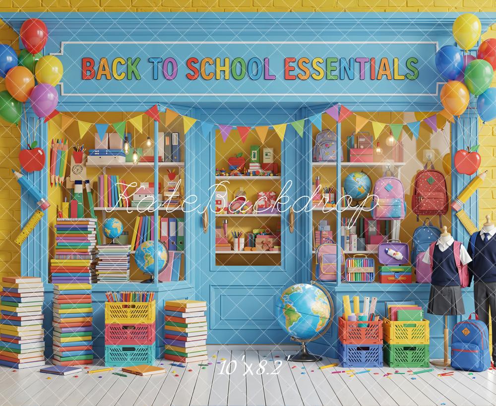Kate Back To School Shop Books Balloons Uniforms Fleece Backdrop Designed by Emetselch - Image 3