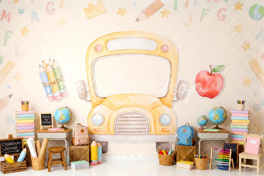 Kate Back To School Bus Classroom Supplies Backdrop Designed by Patty Robert - Image 8