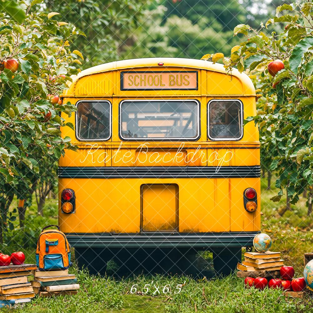 Kate Back To School Bus Orchard Apples Backdrop Designed by Emetselch - Image 2
