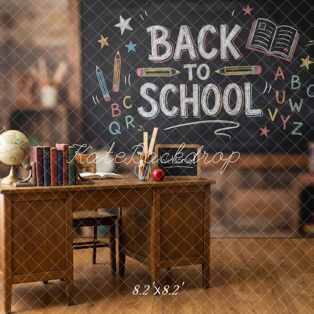 Kate Back To School Chalkboard Desk Backdrop Designed by Happy Squirrel Design - Image 5