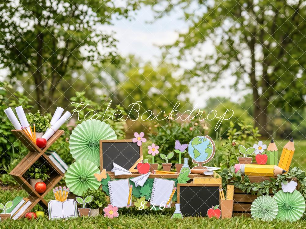 Kate Back To School Chalkboards Books Pencils Backdrop Designed by Patty Robert - Image 3