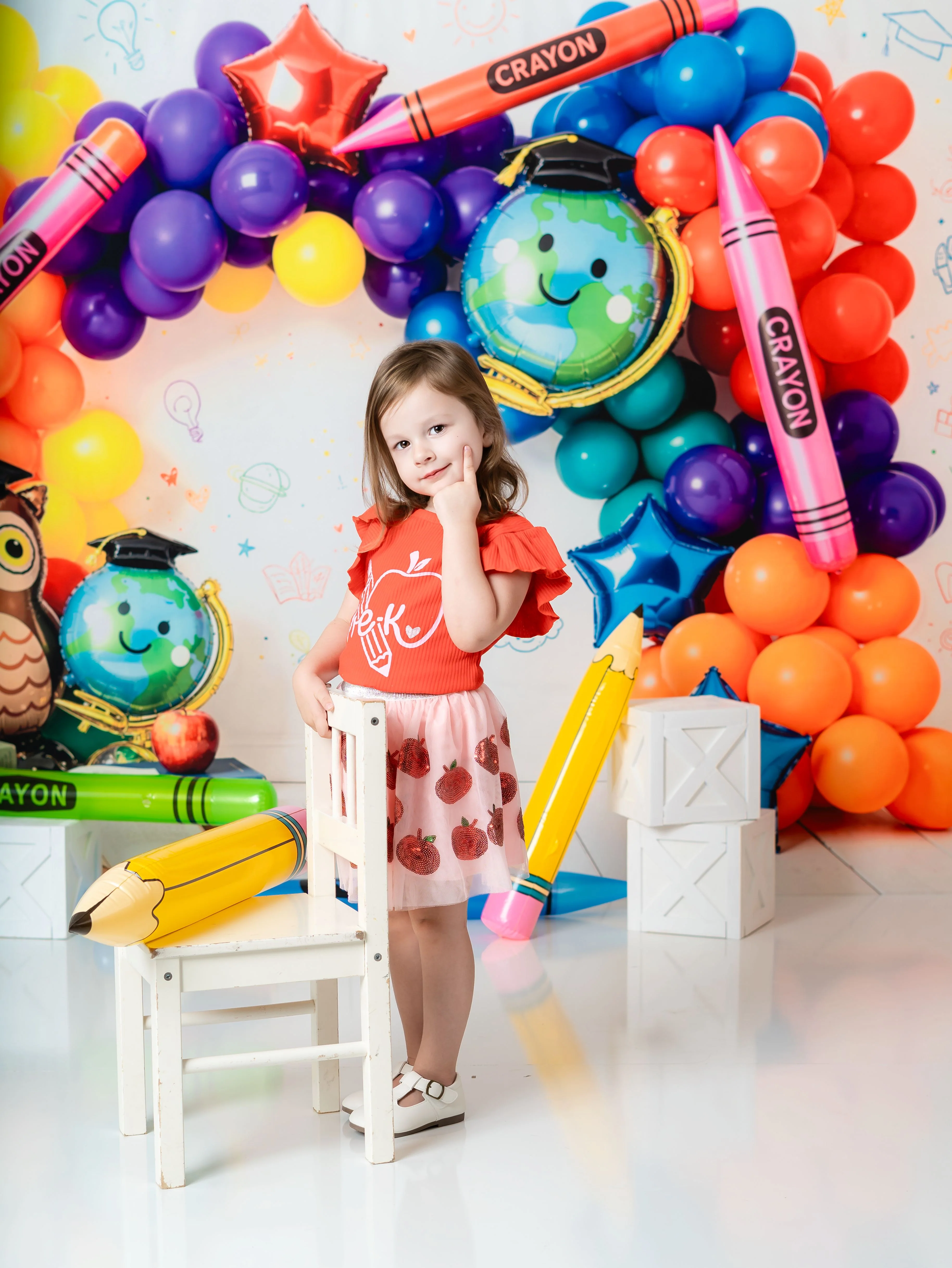 Kate Back To School Crayon Balloon Arch Books Backdrop Designed by Emetselch - Image 4