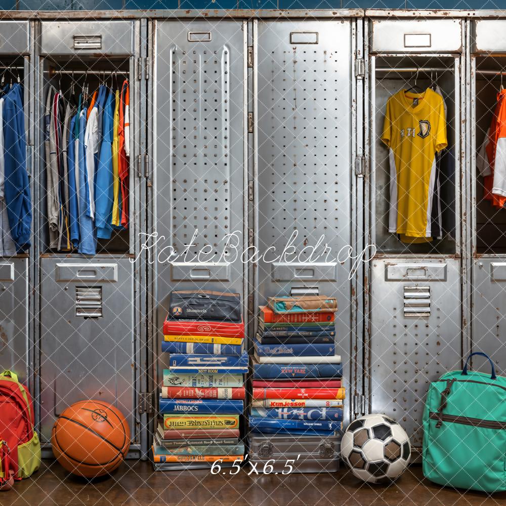 Kate Back To School Lockers Books Sports Backdrop Designed by Emetselch - Image 2