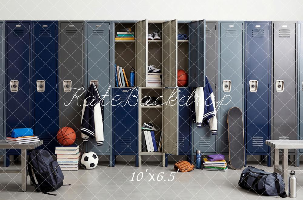 Kate Back To School Lockers Sports Equipment Fleece Backdrop Designed by Patty Robert - Image 2