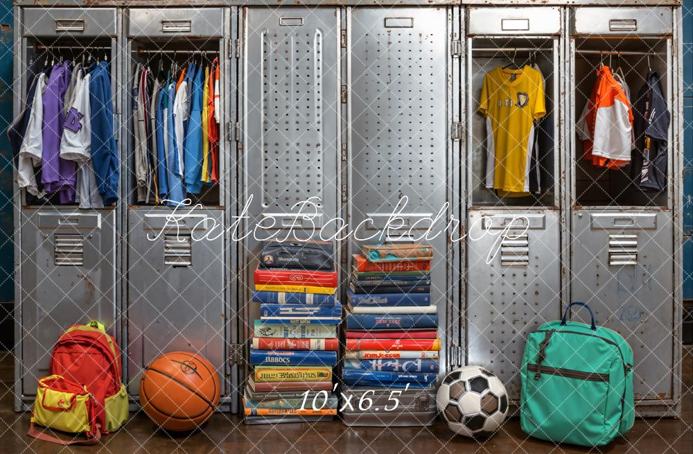 Kate Back To School Lockers Sportswear Fleece Backdrop Designed by Emetselch - Image 2