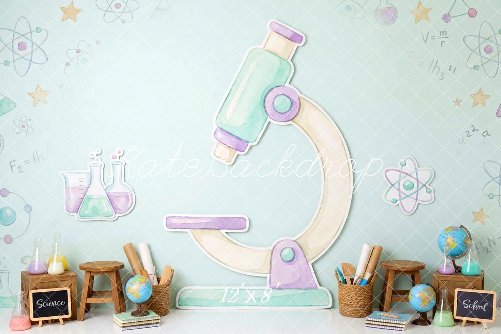 Kate Back To School Microscope Lab Supplies Pastel Fleece Backdrop Designed by Patty Robert - Image 4