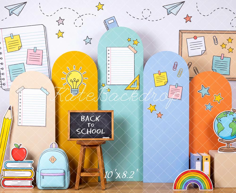 Kate Back To School Pencils Books Globe Fleece Backdrop Designed by Patty Robert - Image 3