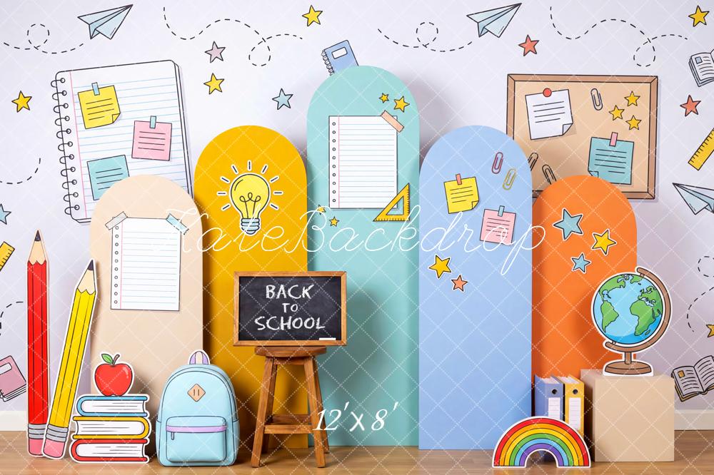Kate Back To School Pencils Books Globe Fleece Backdrop Designed by Patty Robert - Image 4