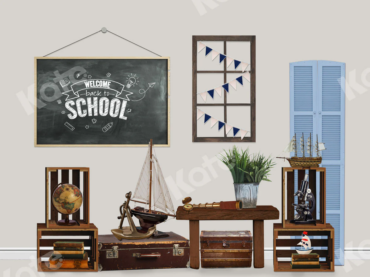 Kate Back to School with Blackboard Backdrop for Children Designed By Claire
