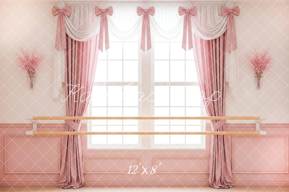 Kate Ballet Barre Pink Curtains Window Backdrop Designed by Patty Robert - Image 10